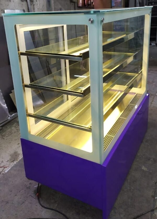 Cold Display Counter with Purple Powder Coated Below Size (LXWXH) 48"X24"X50" Base + 3 Shelf