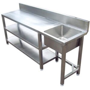 Work Table with Sink and 2 Under Shelf Size 72"X24"X34"+6"