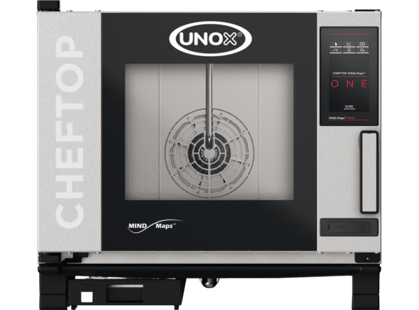 Unox Combi Oven XEVC-0511-E1RM (5 GN 1/1 Trays) 9.3 kW 67mm Tray Spacing Door Opening Right Hinged Door Digital touch control panel Up to 48 custom Recipe 384 CHEFUNOX Pre Set Programs Energy Consumption Approximately 26 kWh/day