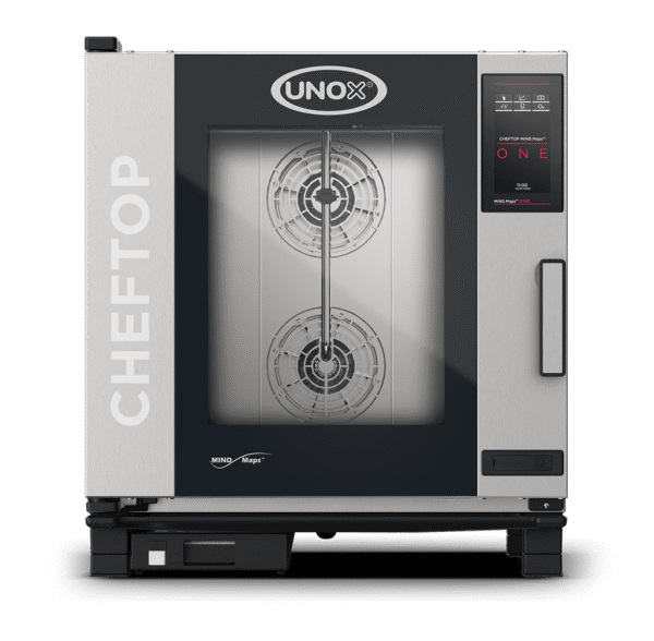 Unox Combi Oven XEVC-0711-EPRM (7 GN 1/1 Trays) 11.7 kW 67mm Tray Spacing Door Opening Type Hinge on the left side Rugged Steam Proof heavy duty Panel and Recipe Programs Curve drawn multi step