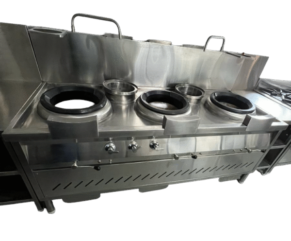 Hi Pressure Chinese Wok Range with Blower, Size (LXWXH) 80″X30″X32″+14″ Thomson & Thomsons