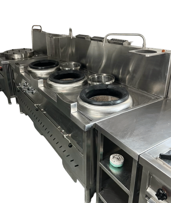 Hi Pressure Chinese Wok Range with Blower, Size (LXWXH) 80″X30″X32″+14″ Thomson & Thomsons - Image 2