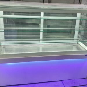 Cold Display Counter with White Powder Coated Below Size (LXWXH) 60"X24"X50" Base + 3 Shelf