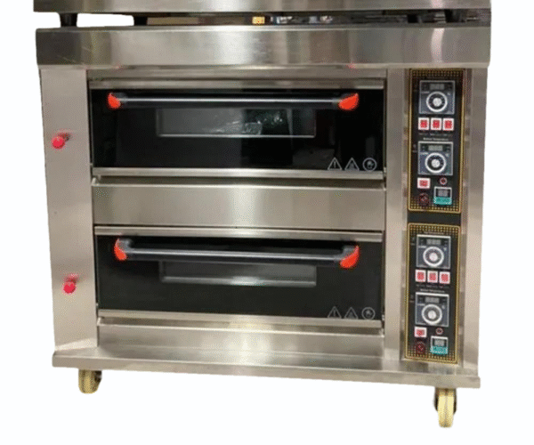 Ecolane Two Deck 6 Tray Gas Stone Oven Digital Timer & Temp. Controller, Size (LXWXH): 73"X37"X56", Tray Size : 16"X24"