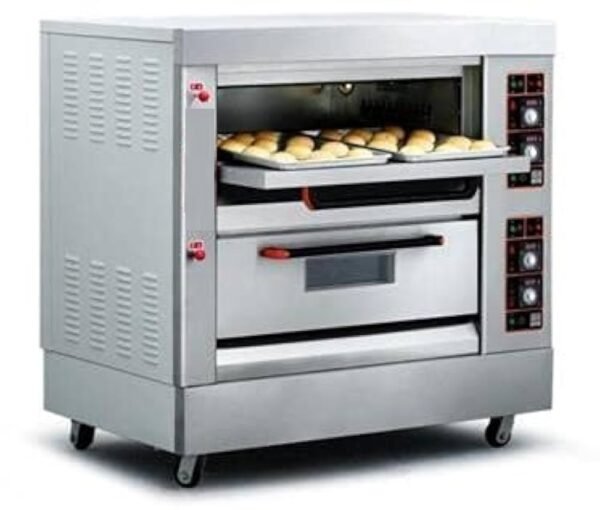 Ecolane Two Deck 4 Tray Gas Oven Digital Timer & Temp. Controller, Size (LXWXH): 54"X34"X56", Tray Size : 16"X24"