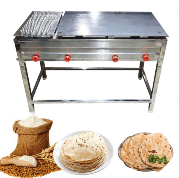 Chapati Plate with Puffer without Under Shelf Gas Operated Size (LXWXH) 36"X24"X34"+6"