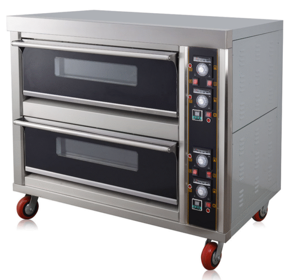 Ecolane Two Deck 4 Tray Electric Stone Oven Digital Timer & Temp. Controller, Size (LXWXH): 50″X34″X50″, Tray Size : 16″X24″